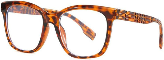 Retro Square Tortoiseshell Glasses for Women Men, Fashion Non-Prescription Eyeglasses, Reduce Eye Strain