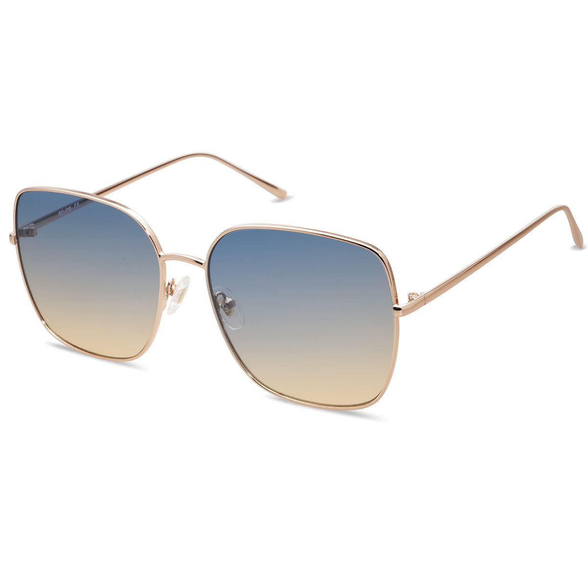 SOJOS Trendy Oversized Square Metal Frame Sunglasses for Women Men SJ1146