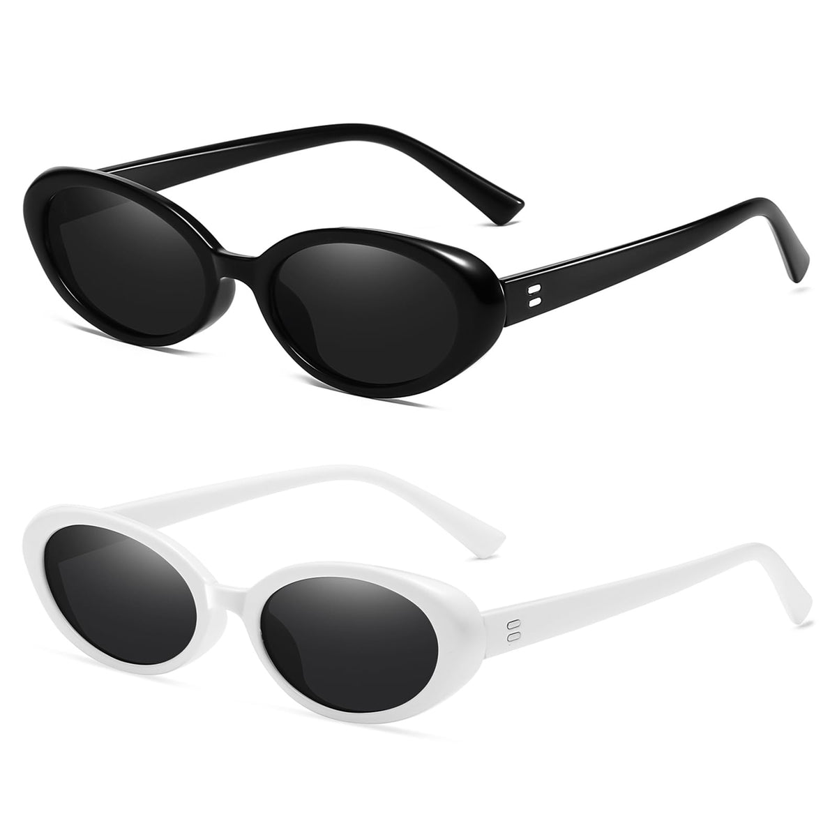 Breaksun Retro Oval Sunglasses for Women Men Fashion Small Oval Sunglasses 90s Vintage Shades