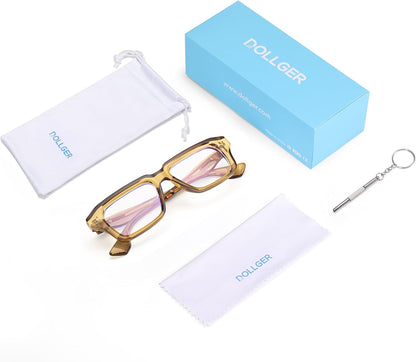 Dollger Classic Thick Square Glasses for Men Women Retro Fashion Clear Lens Glasses Non Prescription Eyeglasses