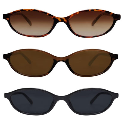GUVIVI Retro Oval Sunglasses for Women 90s Cat Eye Shades UV protection