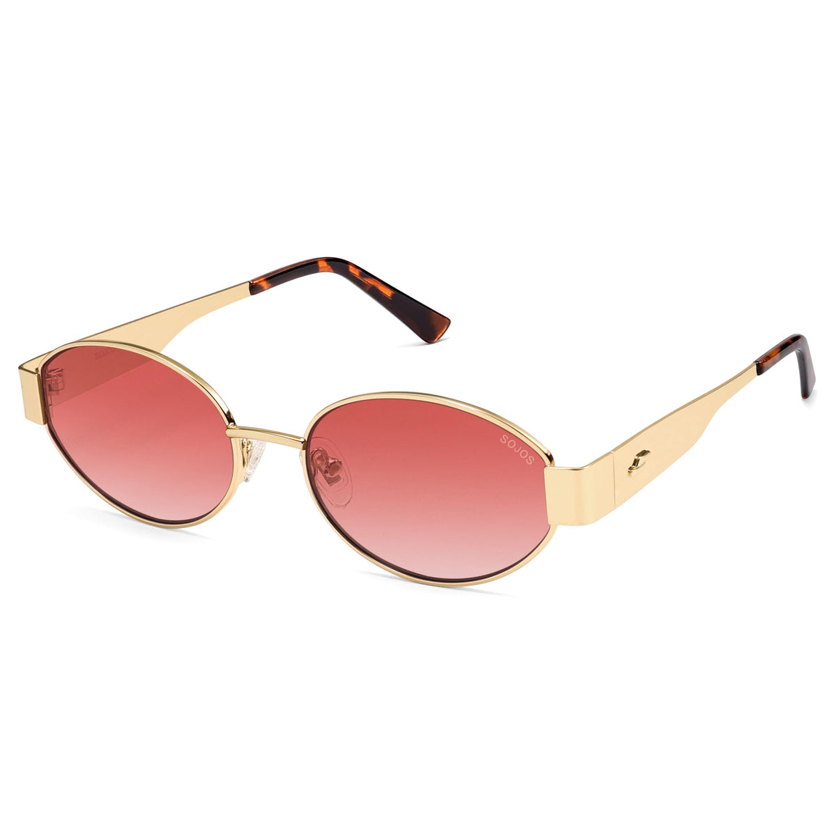 SOJOS Retro Oval Sunglasses for Women Trendy Classic 80s 90s Shades SJ1256