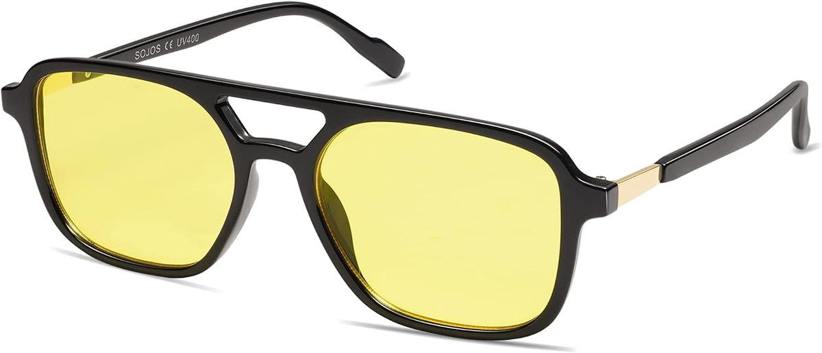 SOJOS Retro Aviator Sunglasses Womens Mens,Trendy Rectangle Shades SJ2202