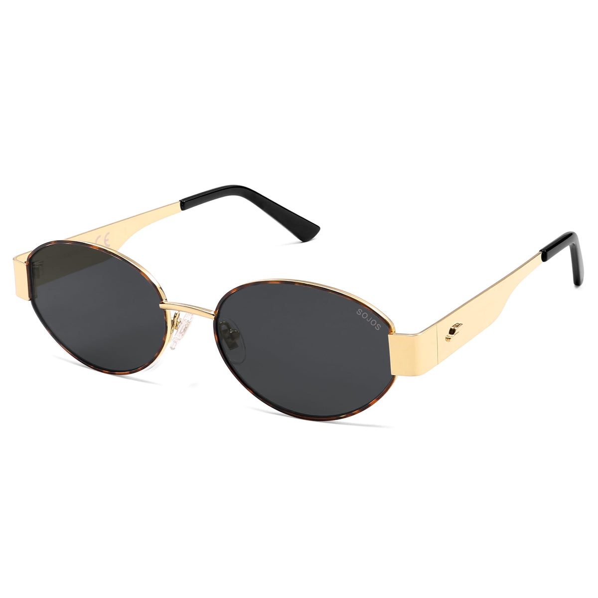 SOJOS Retro Oval Sunglasses for Women Trendy Classic 80s 90s Shades SJ1256