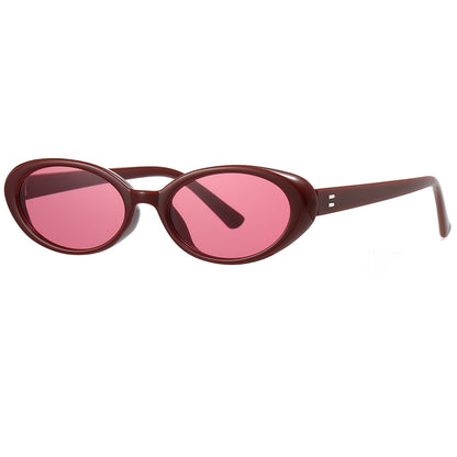 Breaksun Retro Oval Sunglasses for Women Men Fashion Small Oval Sunglasses 90s Vintage Shades