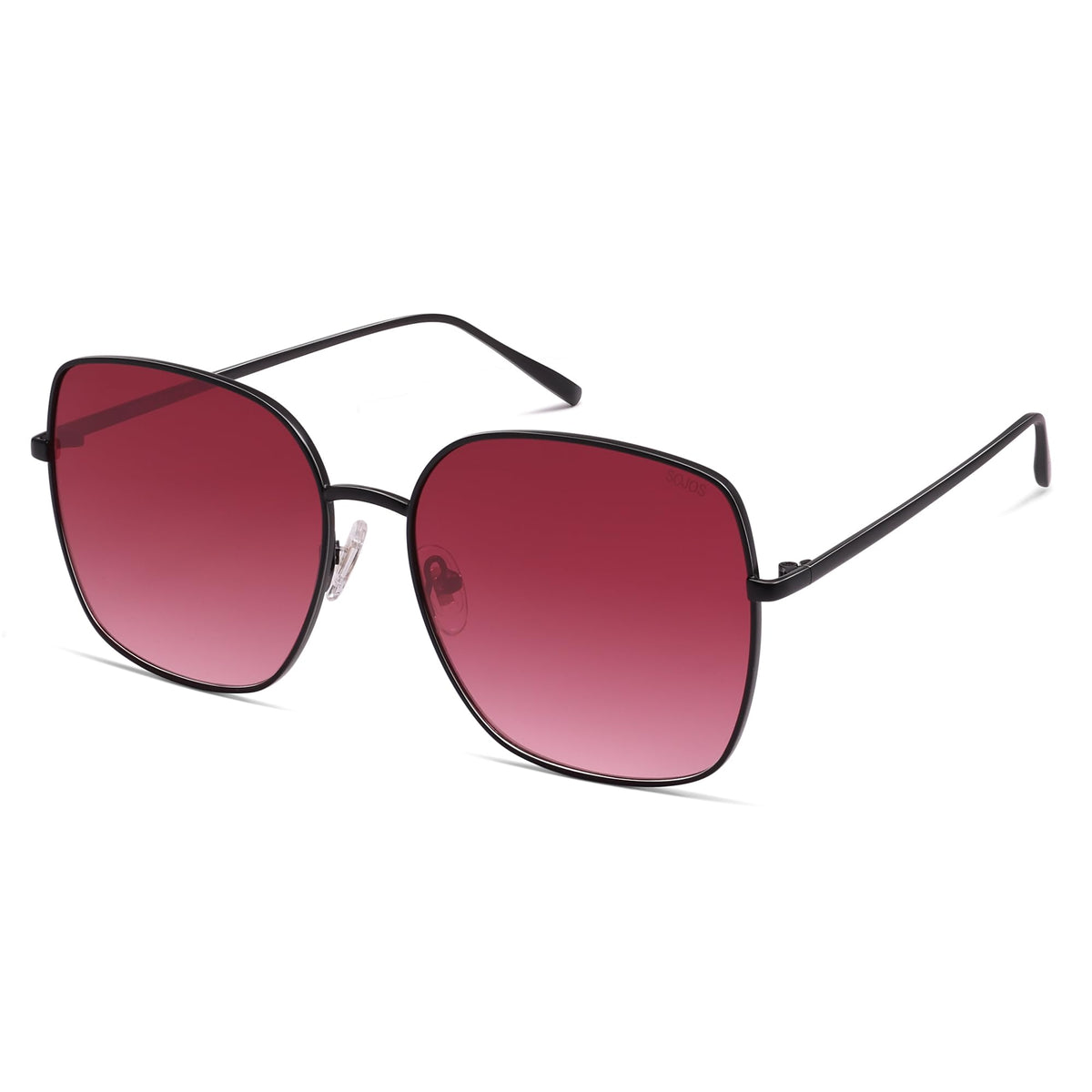 SOJOS Trendy Oversized Square Metal Frame Sunglasses for Women Men SJ1146
