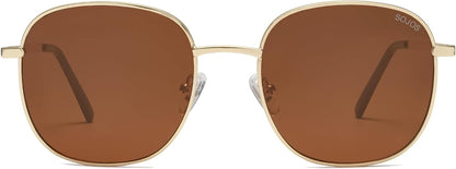 SOJOS Classic Trendy Square Sunglasses for Women Men Cute Big Frame Gold Shades SJ1137