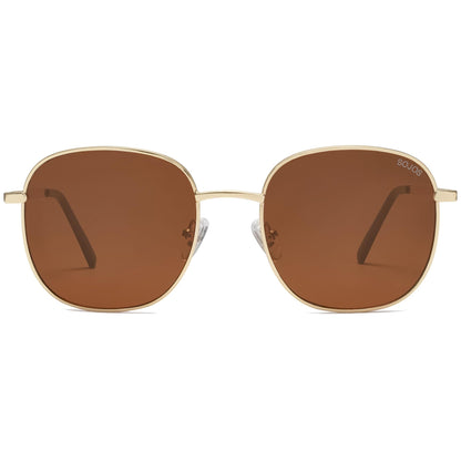 SOJOS Classic Trendy Square Sunglasses for Women Men Cute Big Frame Gold Shades SJ1137