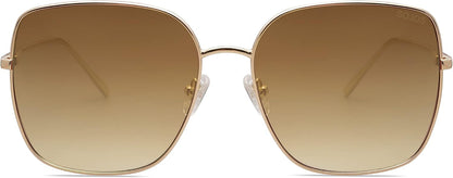 SOJOS Trendy Oversized Square Metal Frame Sunglasses for Women Men SJ1146