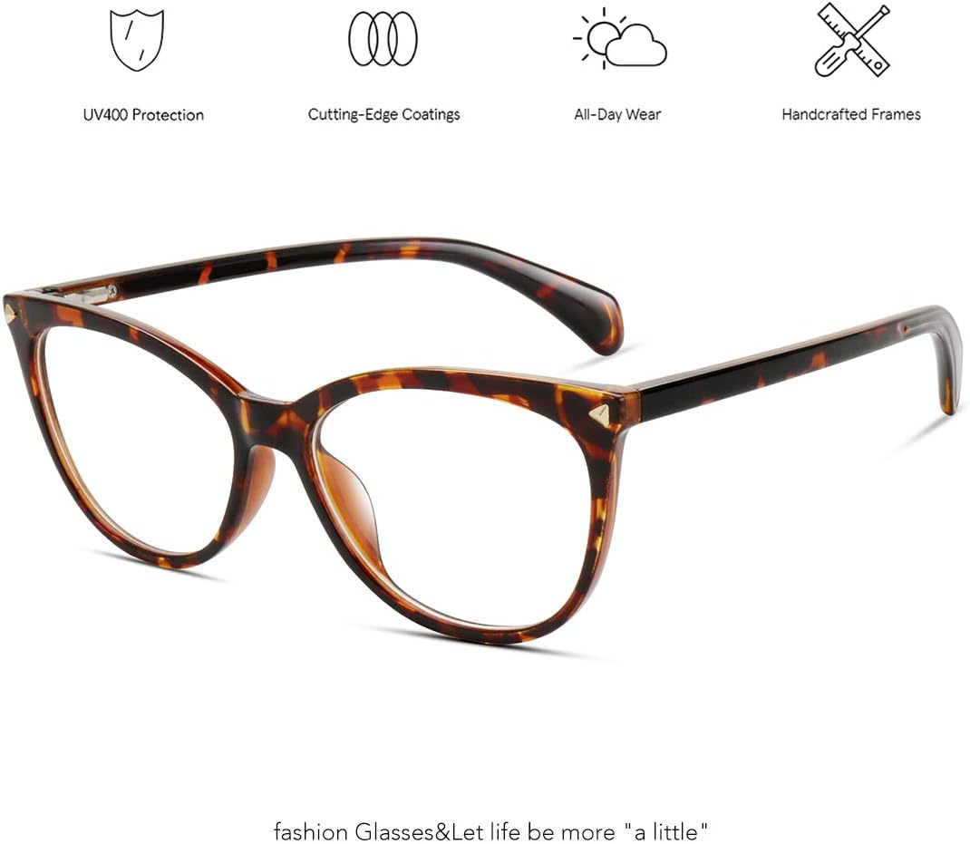 MEETSUN Non Prescription Glasses Frames For Women，Retro Cateye Fake Eyeglasses HD Clear Lens
