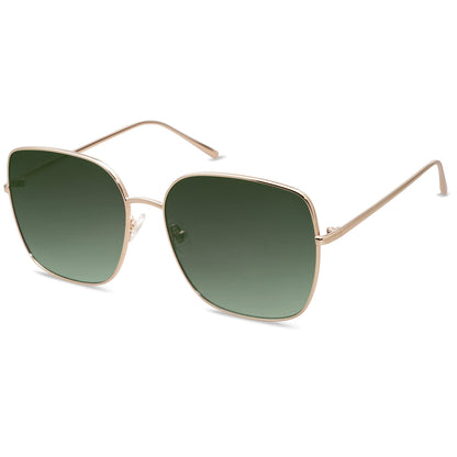 SOJOS Trendy Oversized Square Metal Frame Sunglasses for Women Men SJ1146