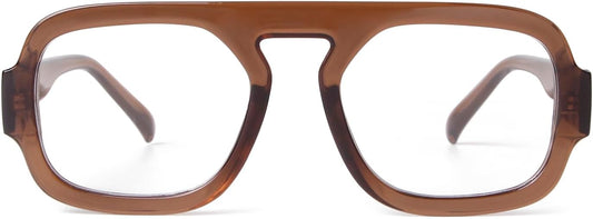 ADE WU Retro Aviator Glasses for Women 70s Vintage Square Fake Glasses
