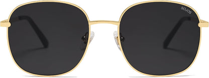 SOJOS Classic Trendy Square Sunglasses for Women Men Cute Big Frame Gold Shades SJ1137
