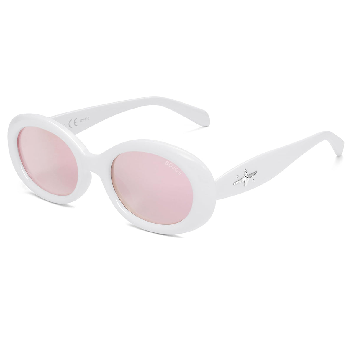SOJOS Retro Oval Polarized Sunglasses for Women Men 90s Vintage UV400 Protection Tiny Sun Glasses SJ2286