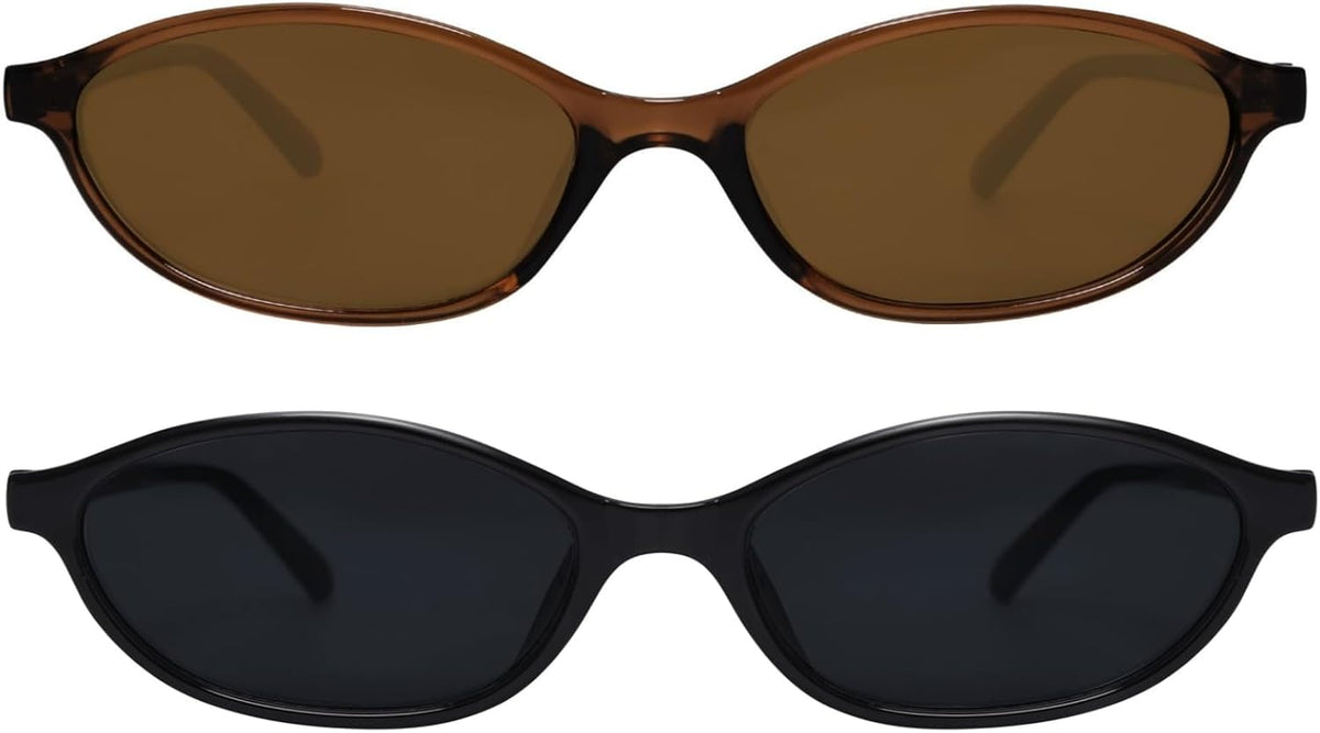 GUVIVI Retro Oval Sunglasses for Women 90s Cat Eye Shades UV protection