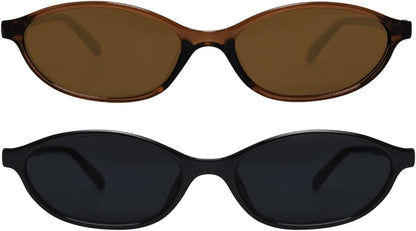 GUVIVI Retro Oval Sunglasses for Women 90s Cat Eye Shades UV protection