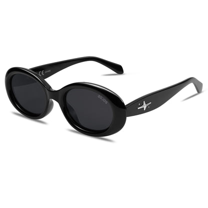 SOJOS Retro Oval Polarized Sunglasses for Women Men 90s Vintage UV400 Protection Tiny Sun Glasses SJ2286