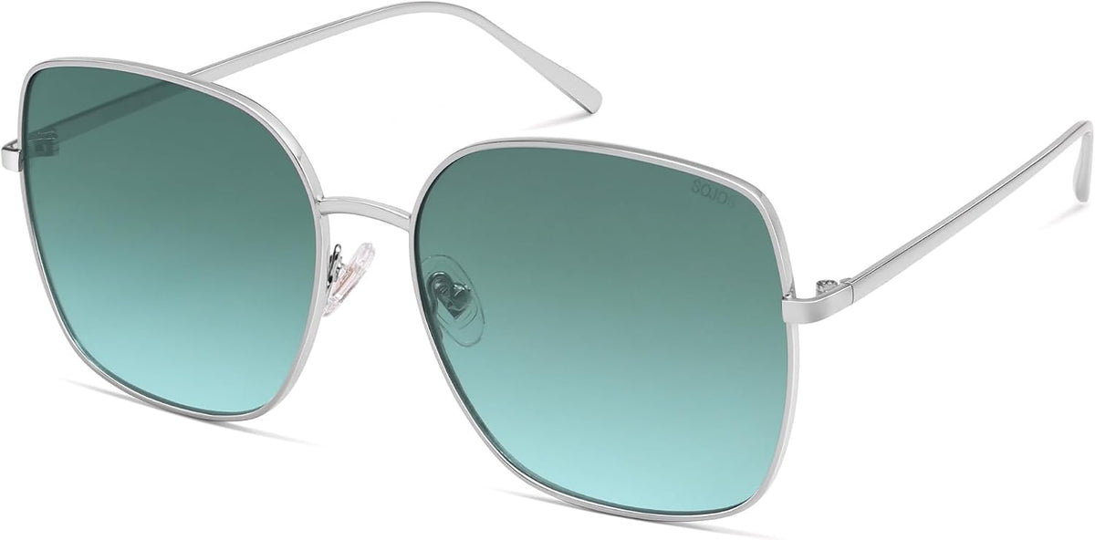 SOJOS Trendy Oversized Square Metal Frame Sunglasses for Women Men SJ1146