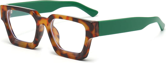 EYLRIM Thick Square Frame Blue Light Glasses for Women Men Non Prescription Computer Eyeglasses