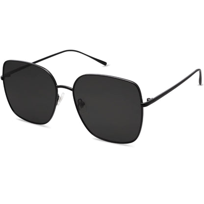 SOJOS Trendy Oversized Square Metal Frame Sunglasses for Women Men SJ1146