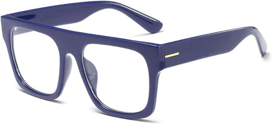Unisex Stylish Square Non-prescription Eyeglasses Glasses Flat Top Big Eyeglass Frames Large lens Clear Lens Eyewear