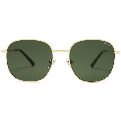 SOJOS Classic Trendy Square Sunglasses for Women Men Cute Big Frame Gold Shades SJ1137