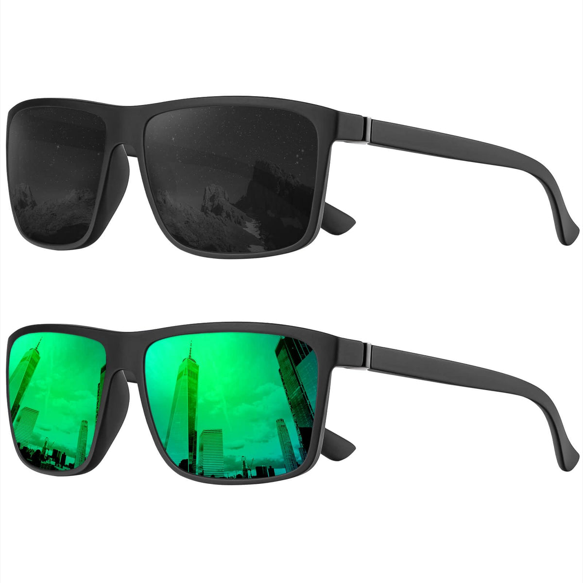 KALIYADI Polarized Sunglasses for Men and Women, Mens Sun Glasses with UV Protection for Driving Fishing Golf (3 Packs)