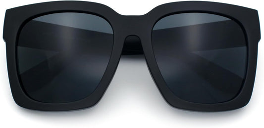SA106 Womens Boyfriend Style XXL Oversize Horned Rim Thick Plastic Sunglasses