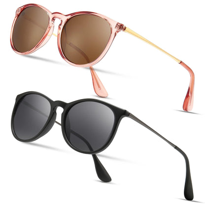 SUNGAIT Premium Vintage Round Sunglasses for Women Men Classic Retro Style