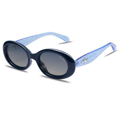 SOJOS Retro Oval Polarized Sunglasses for Women Men 90s Vintage UV400 Protection Tiny Sun Glasses SJ2286