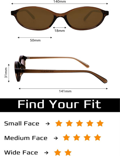 GUVIVI Retro Oval Sunglasses for Women 90s Cat Eye Shades UV protection