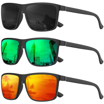 KALIYADI Polarized Sunglasses for Men and Women, Mens Sun Glasses with UV Protection for Driving Fishing Golf (3 Packs)