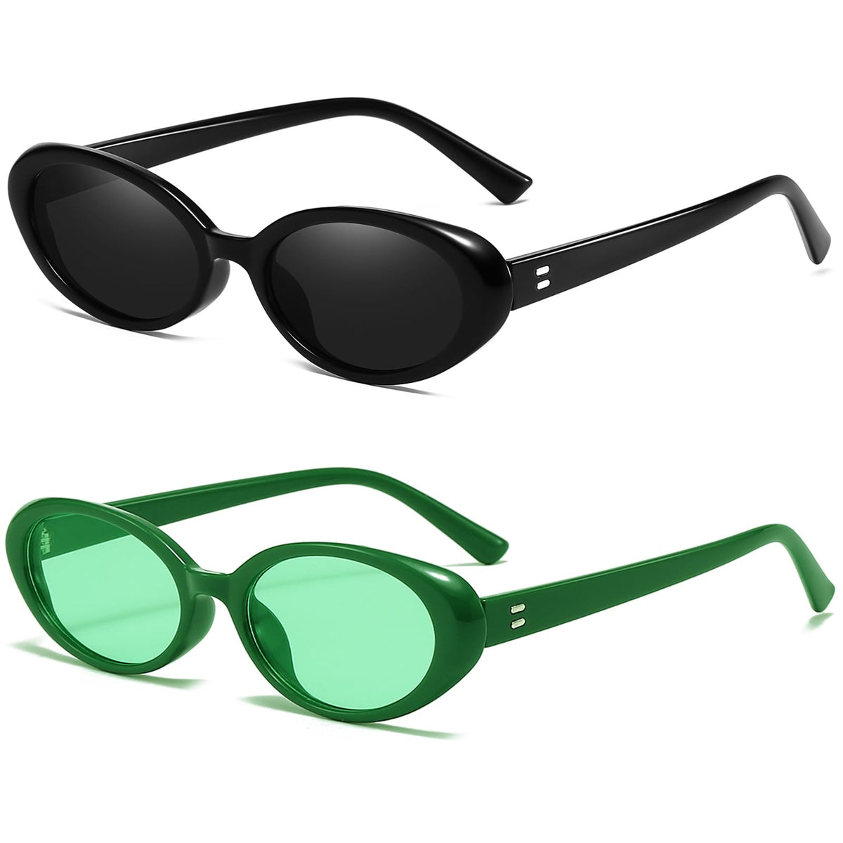 Breaksun Retro Oval Sunglasses for Women Men Fashion Small Oval Sunglasses 90s Vintage Shades