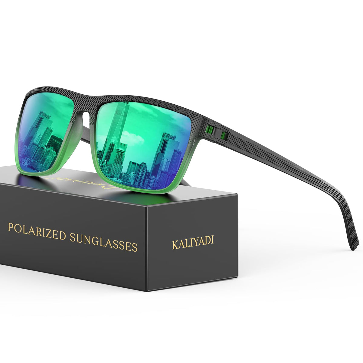 KALIYADI Polarized Sunglasses for Men, Lightweight Sun Glasses with UV Protection for Driving Fishing Golf