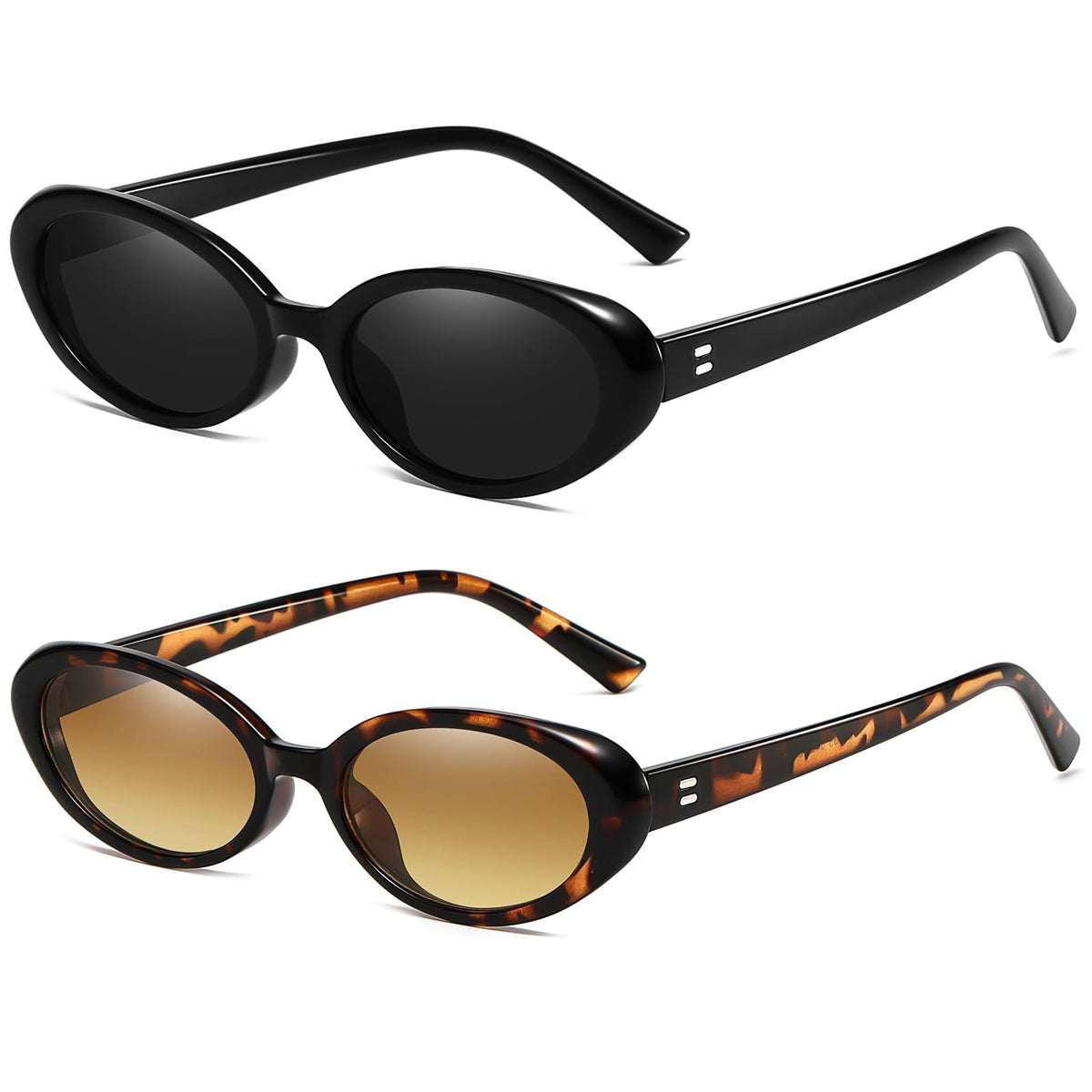 Breaksun Retro Oval Sunglasses for Women Men Fashion Small Oval Sunglasses 90s Vintage Shades