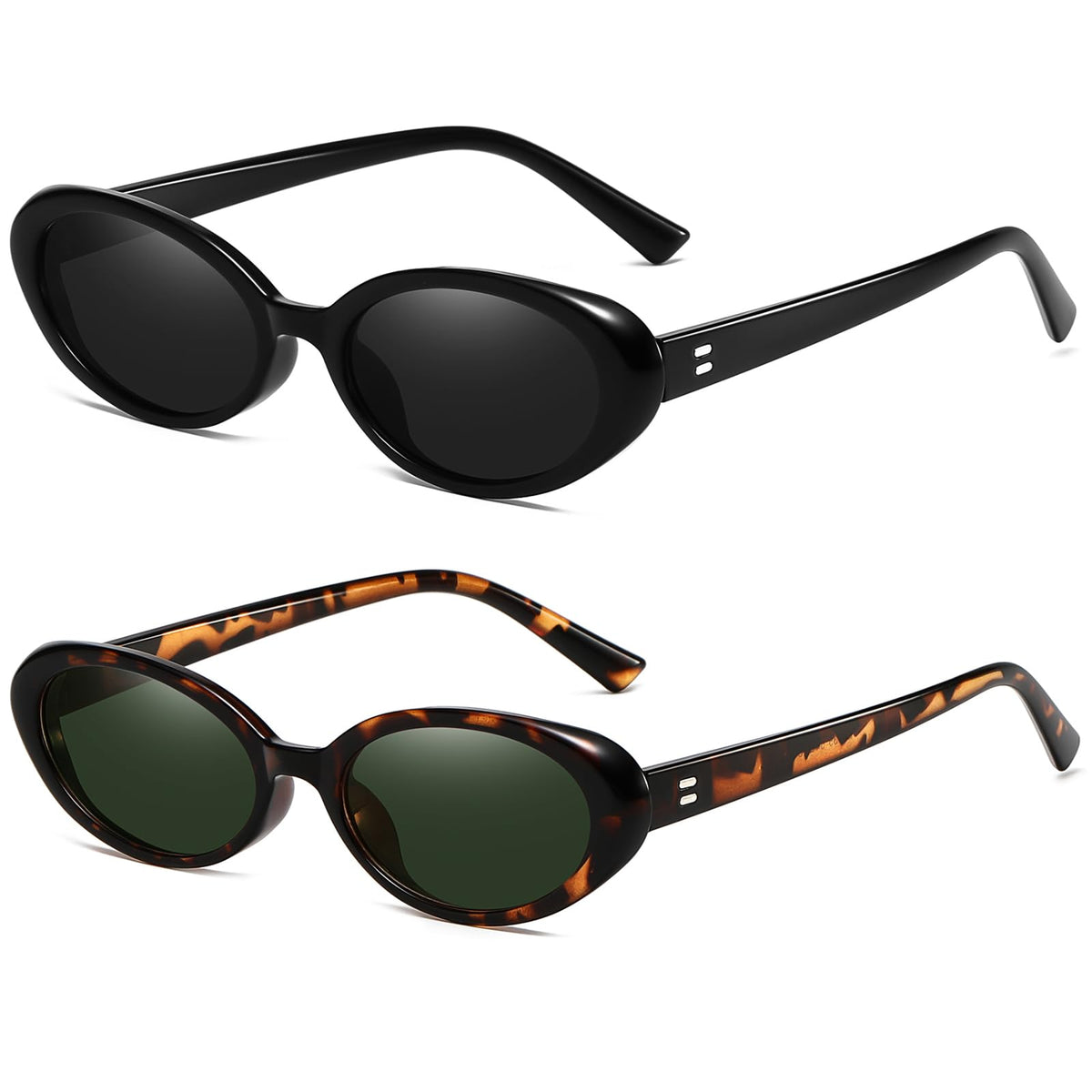 Breaksun Retro Oval Sunglasses for Women Men Fashion Small Oval Sunglasses 90s Vintage Shades