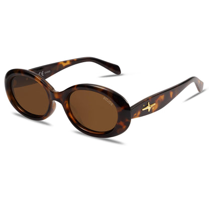 SOJOS Retro Oval Polarized Sunglasses for Women Men 90s Vintage UV400 Protection Tiny Sun Glasses SJ2286