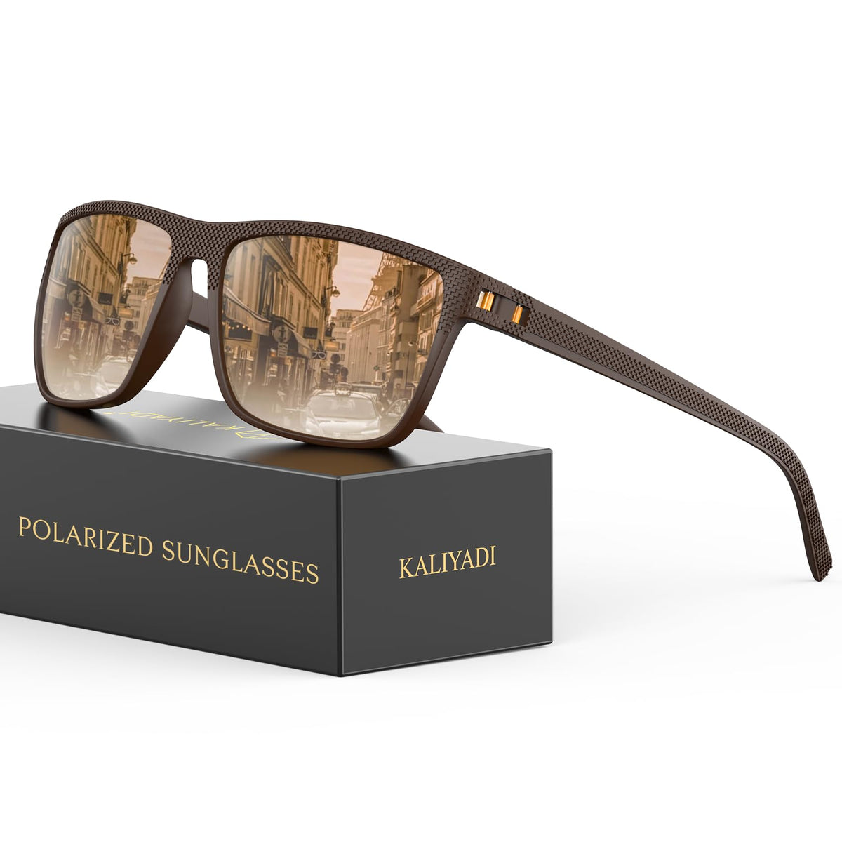 KALIYADI Polarized Sunglasses for Men, Lightweight Sun Glasses with UV Protection for Driving Fishing Golf