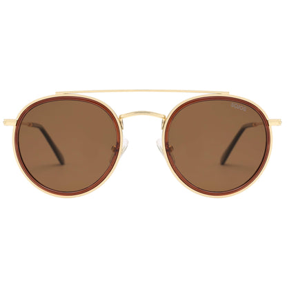 SOJOS Retro Vintage Round Polarized Sunglasses for Women Men Double Bridge Circle Sunnies SJ1104