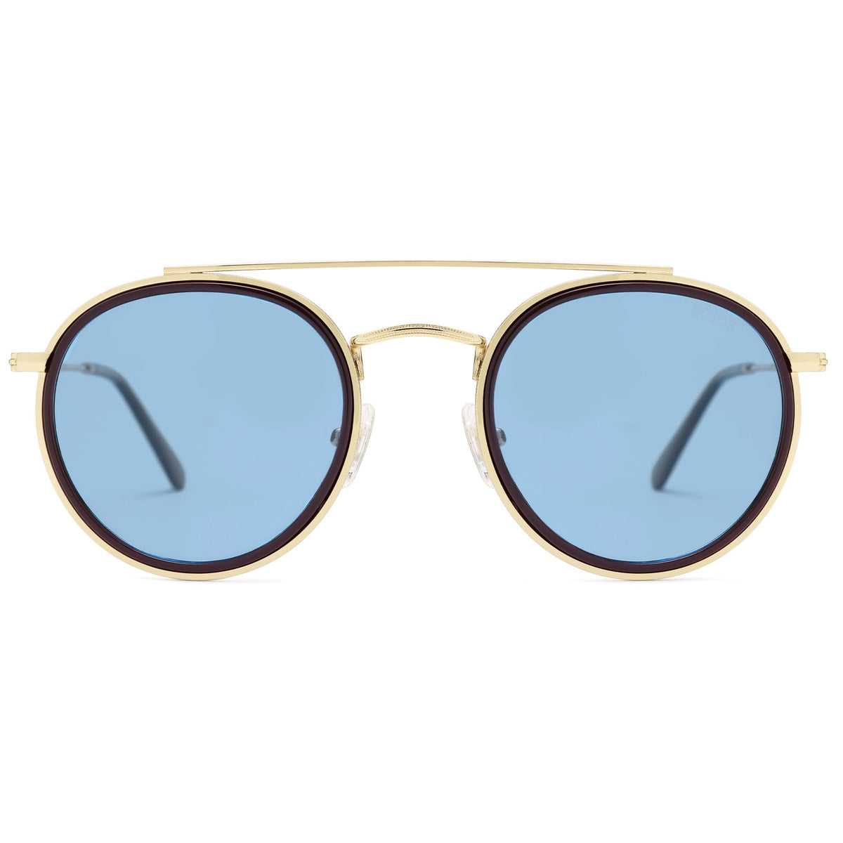 SOJOS Retro Vintage Round Polarized Sunglasses for Women Men Double Bridge Circle Sunnies SJ1104