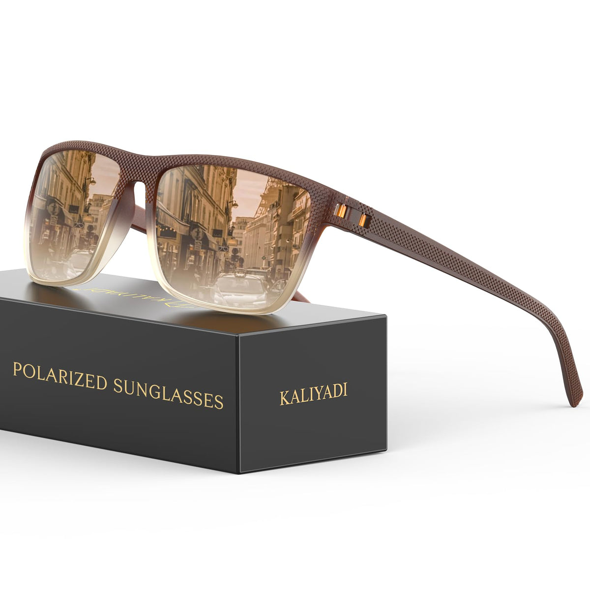 KALIYADI Polarized Sunglasses for Men, Lightweight Sun Glasses with UV Protection for Driving Fishing Golf