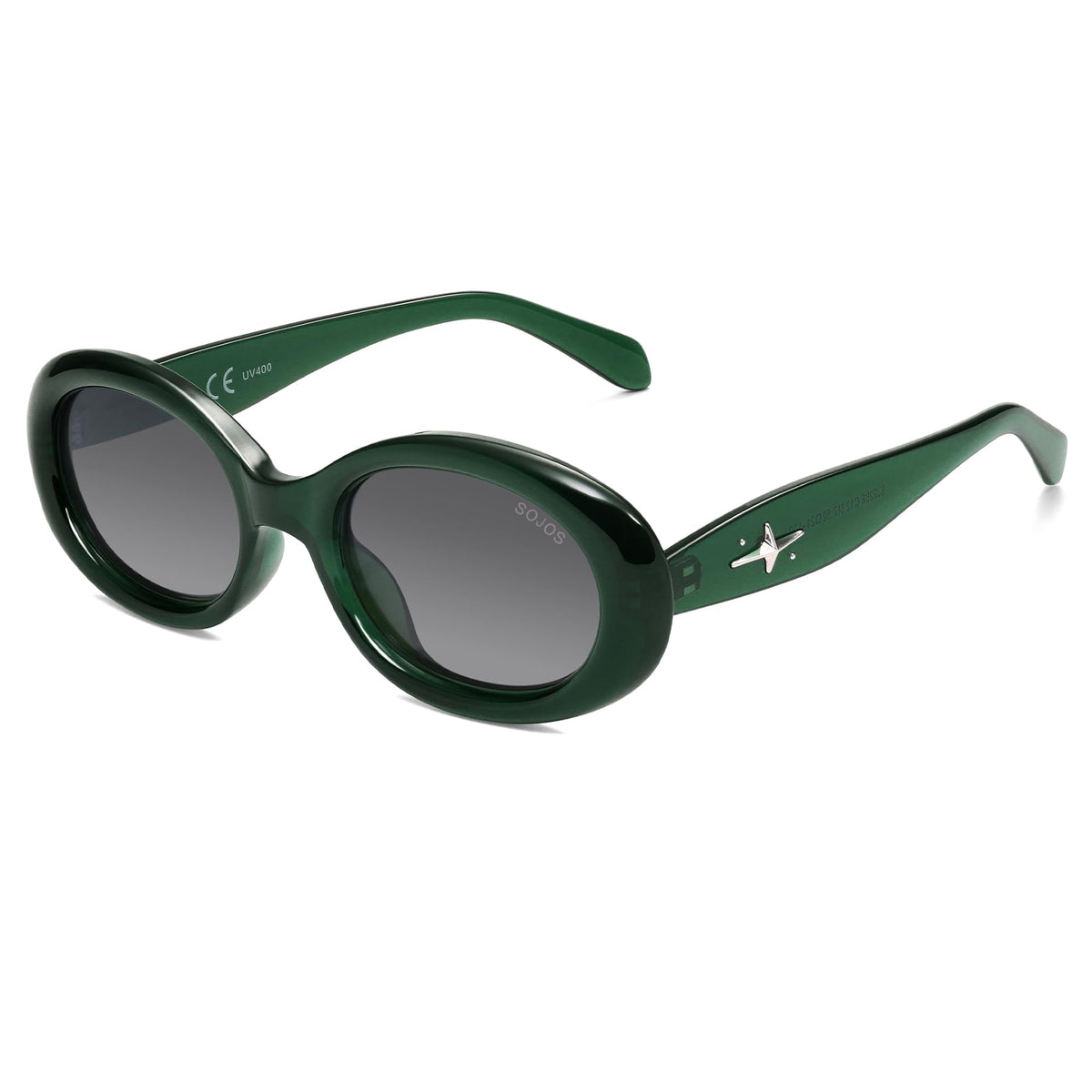 SOJOS Retro Oval Polarized Sunglasses for Women Men 90s Vintage UV400 Protection Tiny Sun Glasses SJ2286