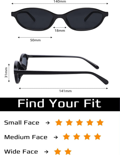 GUVIVI Retro Oval Sunglasses for Women 90s Cat Eye Shades UV protection