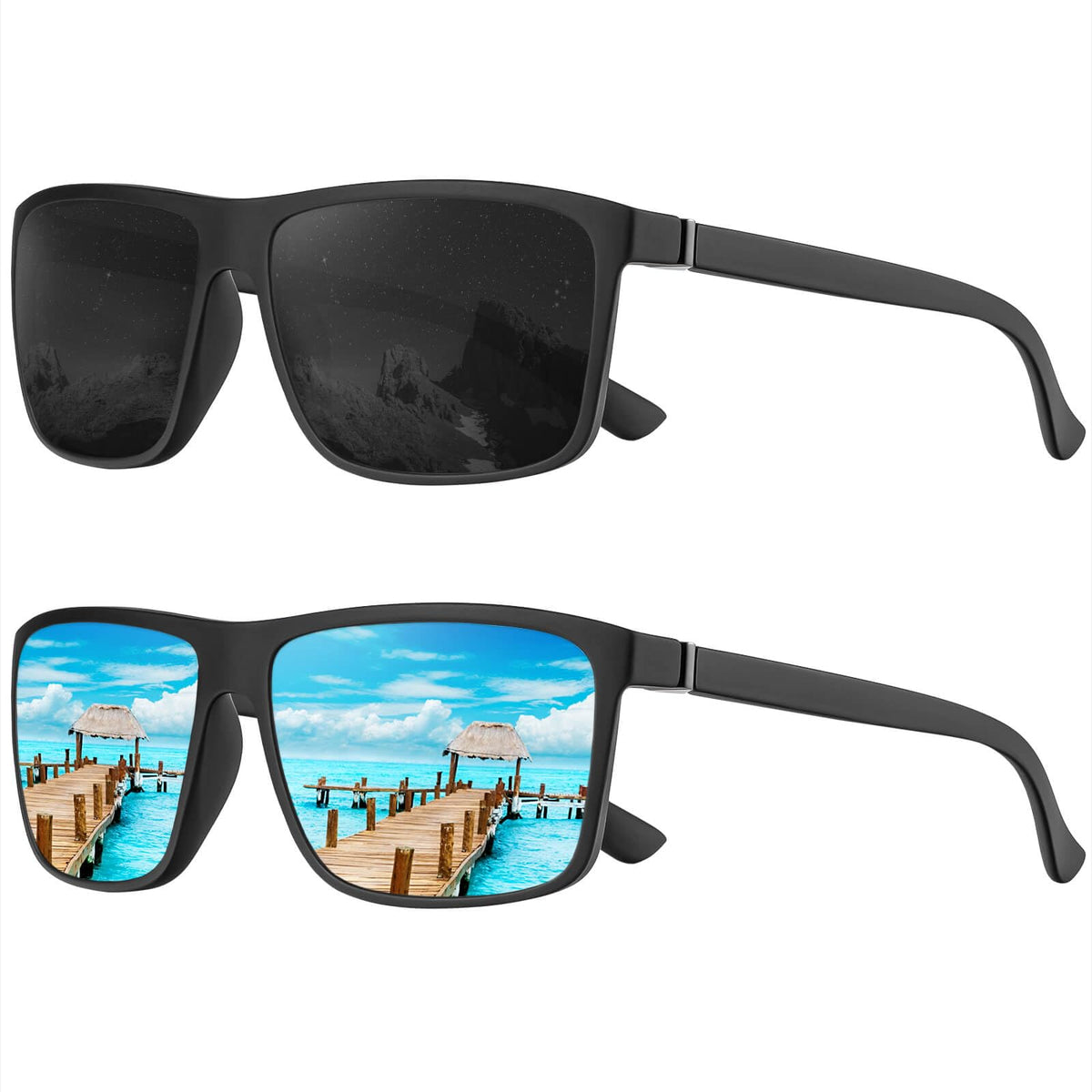 KALIYADI Polarized Sunglasses for Men and Women, Mens Sun Glasses with UV Protection for Driving Fishing Golf (3 Packs)