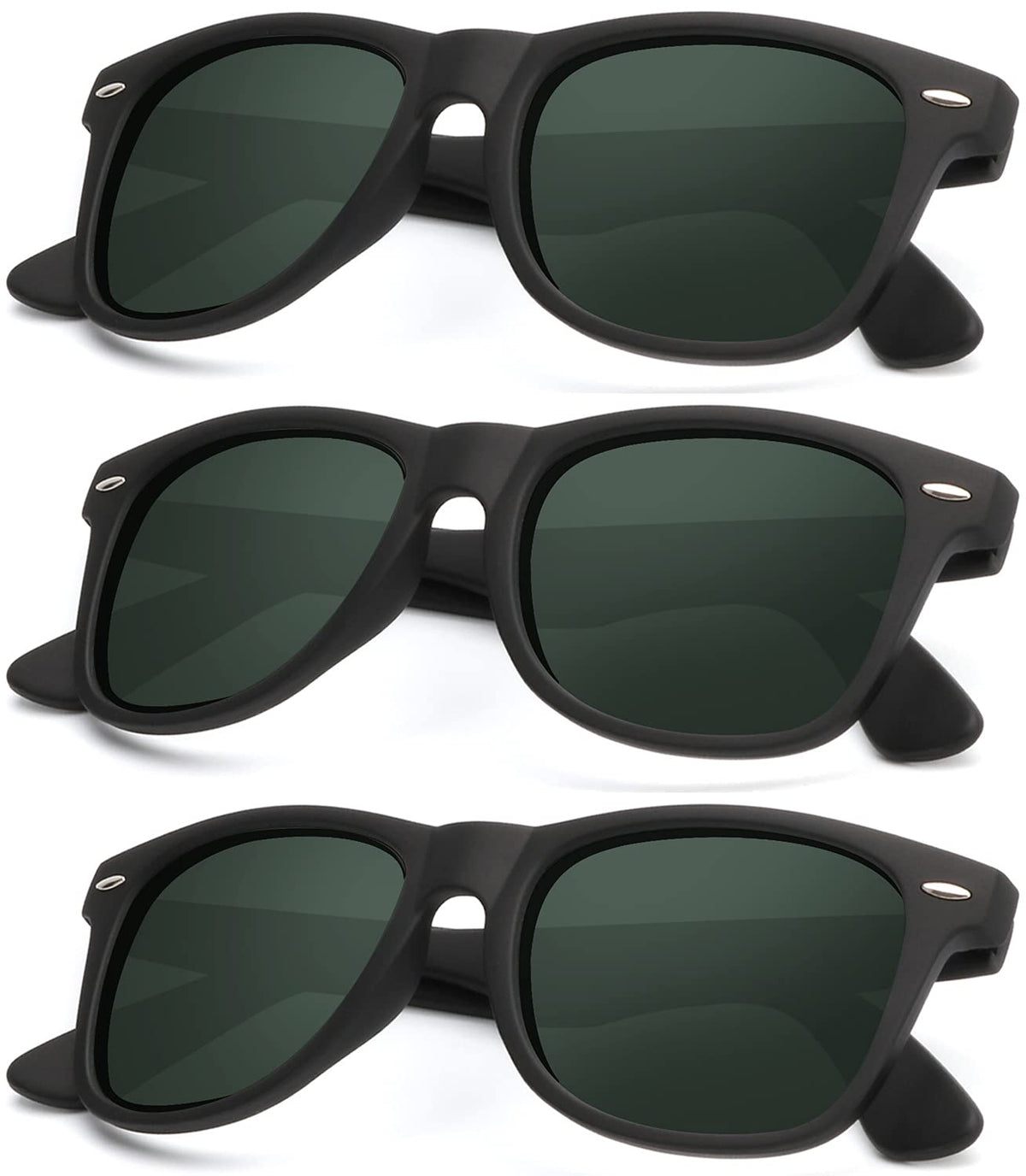 KALIYADI Polarized Sunglasses for Men and Women Matte Finish Sun glasses Color Mirror Lens UV Blocking (3 Pack)