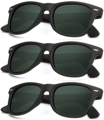 KALIYADI Polarized Sunglasses for Men and Women Matte Finish Sun glasses Color Mirror Lens UV Blocking (3 Pack)