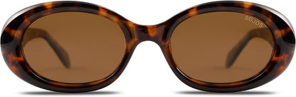 SOJOS Retro Oval Polarized Sunglasses for Women Men 90s Vintage UV400 Protection Tiny Sun Glasses SJ2286