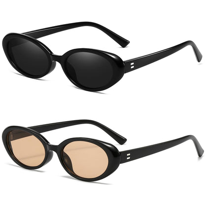 Breaksun Retro Oval Sunglasses for Women Men Fashion Small Oval Sunglasses 90s Vintage Shades