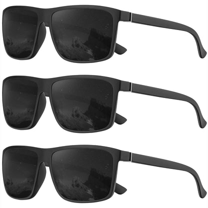KALIYADI Polarized Sunglasses for Men and Women, Mens Sun Glasses with UV Protection for Driving Fishing Golf (3 Packs)