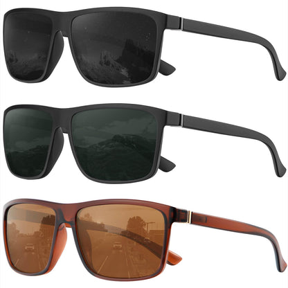 KALIYADI Polarized Sunglasses for Men and Women, Mens Sun Glasses with UV Protection for Driving Fishing Golf (3 Packs)